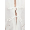 Style Womens Cotton Tie Detail Blouse Regular Woven Regular Pattern