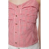 Style Womens Strappy Gingham Blouse Regular Woven Slim Fit Pattern Thin Straps
