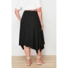 Fashion Plus Size A-line Animal Pattern Casual Midi Length Asymmetrical Knitted Skirt