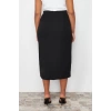 Fashion Plus Size Regular Plain Pattern Casual Midi Length High Waist Midi Woven Skirt