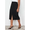 Fashion Plus Size Regular Plain Pattern Casual Midi Length High Waist Midi Woven Skirt