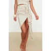 Fashion Regular Plain Pattern Beach Maxi Length Midi Woven Tassel Skirt