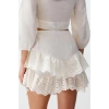 Moda Regular Plain Pattern Beach Mini Length Bridal White Mini Woven Ruffle 100% Cotton Skirt