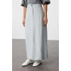 Fashion Hijab A-line Plain Pattern Daily Maxi Length Normal Waist Woven Linen Look Skirt