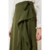 Fashion Hijab Flared Plain Pattern Daily Maxi Length Wrap Flounce Woven Skirt
