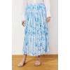 Fashion Hijab Regular Geometric Pattern Daily Maxi Length Wide Pleated Elastic Waist Woven Skirt