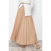 Fashion Hijab Regular Plain Pattern Daily Maxi Length Pleated Knitted Skirt