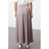 Fashion Hijab Relaxed Plain Pattern Day Night Maxi Length Shiny Fabric Woven Skirt