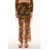 Fashion Fitted Floral Pattern Chic Night Maxi Length Lined Knitted Tulle Skirt