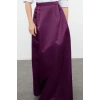 Moda Fitted Düz Desen Şık Gece Maxi Boy Dokuma Saten Balon Maxi Etek