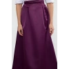 Moda Fitted Düz Desen Şık Gece Maxi Boy Dokuma Saten Balon Maxi Etek