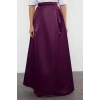 Moda Fitted Düz Desen Şık Gece Maxi Boy Dokuma Saten Balon Maxi Etek