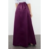 Moda Fitted Düz Desen Şık Gece Maxi Boy Dokuma Saten Balon Maxi Etek