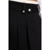 Fashion Regular Plain Pattern Daily Mini Length Double Belt Detail Pleated Mini Woven Skirt