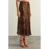 Fashion Regular Animal Pattern Formal Midi Length Premium High Quality Animal Pattern Satin Midi Woven Skirt