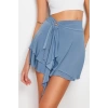 Fashion Regular Plain Pattern Daily Mini Length Flounce Detailed Skirt