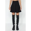 Fashion Regular Plain Pattern Daily Mini Length Flexible Knitted Skirt