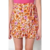 Fashion Regular Animal Pattern Casual Mini Length Printed Flounce High Waist Mini Flexible Knitted Skirt