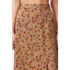 Fashion A-line Floral Pattern Casual Midi Length Slit Detail Viscose Fabric Midi Woven Skirt