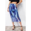 Fashion Regular Printed Pattern Casual Midi Length Tulle Body-Fitting High Waist Lined Midi Knitted Skirt