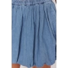 Fashion Denim Plain Pattern Casual Mini Length More Sustainable Pleated High Waist Balloon Denim Skirt