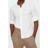 Fashion Mens Button-down Collar Plain Pattern Casual Super Handle Epaulette Easy Ironable Shirt