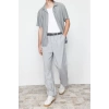 Moda Erkek Apaş Yaka Düz Desen Günlük Rahat Fit Apaş Yaka Gömlek
