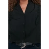 Fashion Women Plus Size Mandarin Collar Plain Pattern Casual Mandarin Collar Shirt
