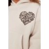 Plus Size Style Regular Hooded Low Sleeve Regular Printed Thick Raised Knitted Sweatshirt
