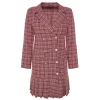 Fashion Style Fitted Jacket Collar Mini Length Plus Size Plaid Pattern Detailed Woven Dress