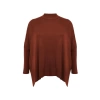 Style Modern Women Long Standard Sleeve Stand Collar Plus Size Slit Detail Relax Fit Knitwear Sweater
