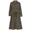 Moda Relaxed Midi Length Plus Size Women Floral Buttoned Belted Woven Plus Size Shirt Dress