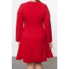 Moda Stil Fitted Bisiklet Yaka Mini Boy Büyük Beden Basic Gizli Fermuarlı Dokuma Büyük Beden Elbise