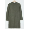 Moda Fitted Crew Neck Mini Length Plus Size Body-Fitting Ribbed Winter Knitted Plus Size Dress
