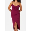 Fashion Fitted Sweetheart Neck Maxi Plus Size Slit Long Lined Evening Dress Graduation Engagement Dress