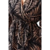 Fashion Style Regular Crew Neck Midi Length Ethnic Patterned Woven Flounce Beach Dress