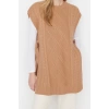Style Modern Women Midi Low Sleeve Crew Neck Hijab Tied Waist Knitted Sweater