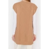 Style Modern Women Midi Low Sleeve Crew Neck Hijab Tied Waist Knitted Sweater
