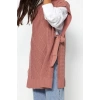 Style Modern Women Midi Low Sleeve Crew Neck Hijab Tied Waist Knitted Sweater