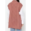 Style Modern Women Midi Low Sleeve Crew Neck Hijab Tied Waist Knitted Sweater
