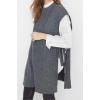 Style Modern Women Midi Low Sleeve Crew Neck Hijab Tied Waist Knitted Sweater