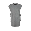 Style Modern Women Midi Low Sleeve Crew Neck Hijab Tied Waist Knitted Sweater
