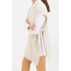 Style Modern Women Midi Low Sleeve Crew Neck Hijab Tied Waist Knitted Sweater