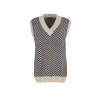 Style Modern Women Regular Standard Sleeve V Neck Hijab Beige Striped Knitted Sweater