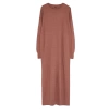 Moda Stil Relaxed Bisiklet Yaka Maxi Boy Tesettür Kendinden Desenli Triko Elbise
