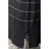 Moda Stil Relaxed Bisiklet Yaka Maxi Boy Tesettür Antrasit Çizgili Uzun Triko Elbise