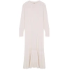 Fashion Style Relaxed Crew Neck Maxi Length Hijab Hair Knitted Patterned Skirt Flounce Knitwear Dress