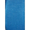 Fashion Style Fitted Stand Collar Midi Length Hijab Denim Washed Hair Knitted Sweater Dress