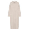 Fashion Style Regular Polo Collar Maxi Length Hijab Fishbone Patterned Knit Dress