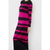 Fashion Style Fitted Crew Neck Maxi Length Hijab Black Color Block Ribbed Knitted Sweater Dress